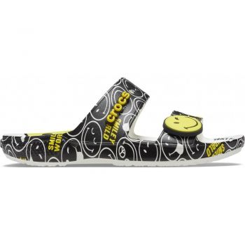 Papuci Classic Crocs Smiley World Sandal​ Alb - White/Multi ieftini