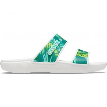 Papuci Classic Crocs Tropical Sandal Alb - White/Multi de firma originali