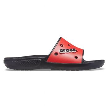Papuci Crocs Classic Crocs Colorblock Slide Negru - Black/Flame ieftini