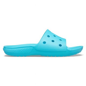 Papuci Kid's Classic Crocs Slide Albastru deschis - Digital Aqua ieftini