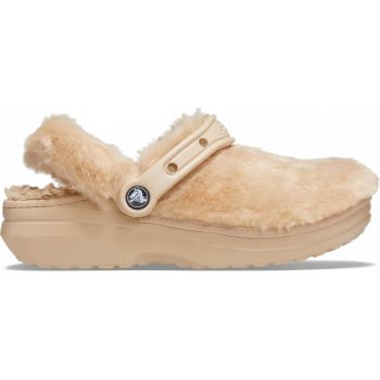 Saboți Crocs Classic Fur Sure Maro - Chai