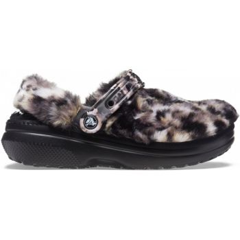 Saboți Crocs Classic Fur Sure Multicolor - Black/Multi de firma originali