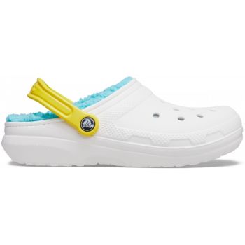 Saboți Crocs Classic Lined Pop Strap Clog Alb - White/Multi