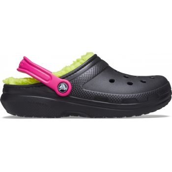 Saboți Crocs Classic Lined Pop Strap Clog Multicolor - Black/Multi