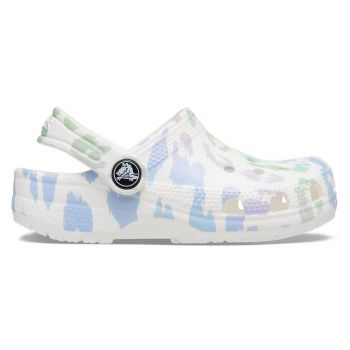Saboți Crocs Kids' Classic Out of this World II Clog Alb - White/Leopard