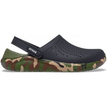 Saboți Crocs LiteRide Printed Camo Clog Negru - Black/Multi