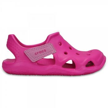 Saboți Crocs Swiftwater Wave Kids Roz - Neon Magenta ieftini