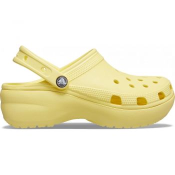 Saboți Crocs Women's Classic Platform Clog Galben - Banana