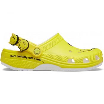 Saboti Crocs Classic Smiley 2 Clog Alb - White/Multi de firma originali