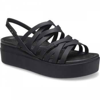 Sandale Crocs Brooklyn Strappy Low Wedge Negru - Black ieftine