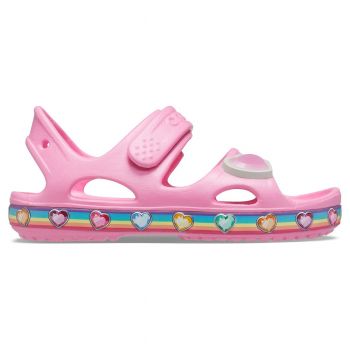 Sandale Crocs Fun Lab Rainbow Sandal Roz - Pink Lemonade ieftine