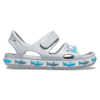 Sandale Crocs Fun Lab Shark Band Sandal B Gri - Light Grey ieftine