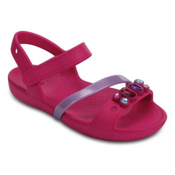 Sandale Crocs Lina Sandal Kids Roz - Candy Pink ieftine