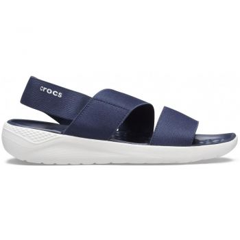 Sandale Crocs LiteRide Stretch Sandal Albastru - Navy/White de firma originale
