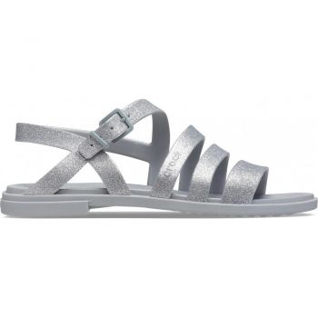 Sandale Crocs Tulum Glitter Sandal Gri - Silver Glitter ieftine