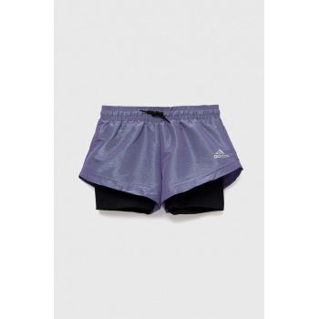 adidas pantaloni scurti copii G D WV SHO 2IN culoarea violet, neted, talie reglabila de firma originali
