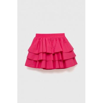 Birba&Trybeyond fusta din bumbac pentru copii culoarea roz, mini, evazati