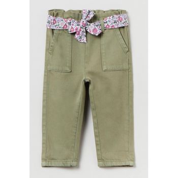 Pantaloni de bumbac cu cordon cu imprimeu in talie