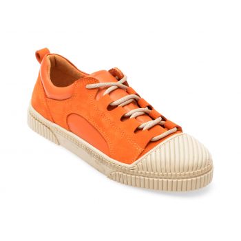Pantofi GRYXX portocalii, 6531, din piele intoarsa