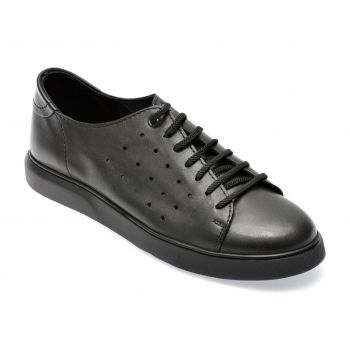 Pantofi OTTER negri, E2172, din piele naturala