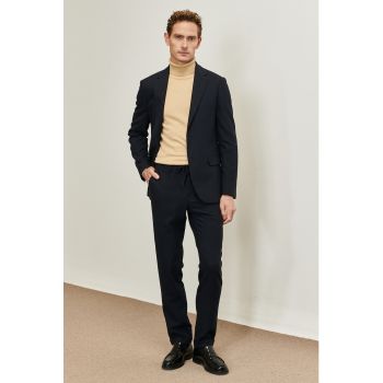 Sacou slim fit cu revere decupate la reducere