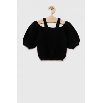 Sisley pulover copii culoarea negru ieftin