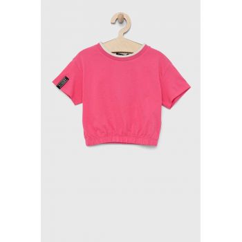 Sisley tricou de bumbac pentru copii culoarea roz ieftin