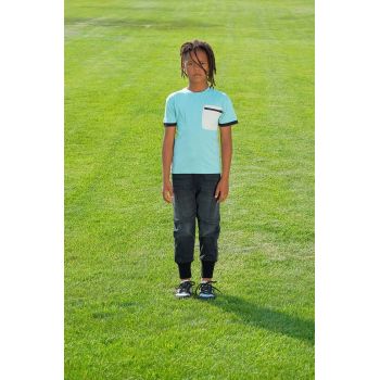 Sisley tricou de bumbac pentru copii culoarea turcoaz, neted de firma original