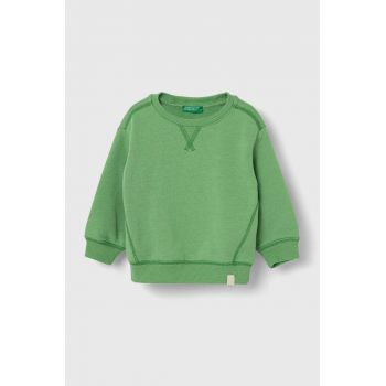 United Colors of Benetton bluza copii culoarea verde, neted