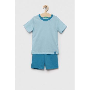 United Colors of Benetton pijamale de bumbac pentru copii neted