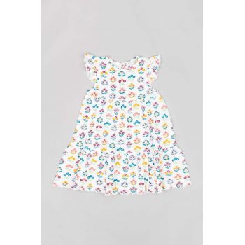 zippy rochie din bumbac pentru bebeluși culoarea bej, mini, evazati ieftina
