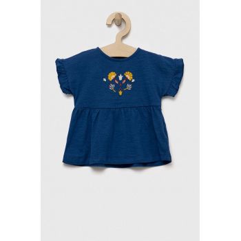 zippy tricou de bumbac pentru copii culoarea albastru marin