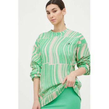 adidas by Stella McCartney hanorac de bumbac femei, culoarea verde, modelator de firma original