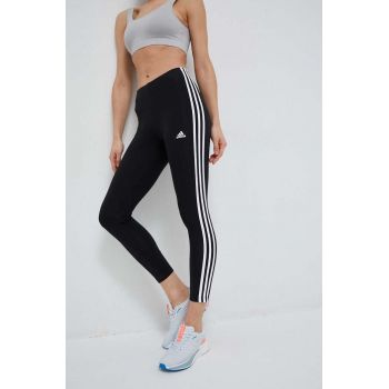 adidas colanți femei, culoarea negru, cu imprimeu IC7151