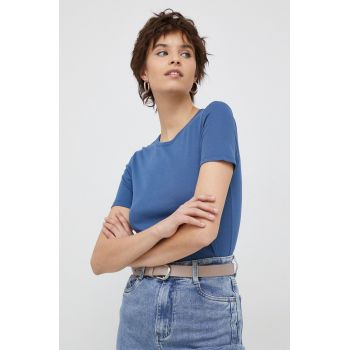 United Colors of Benetton tricou din bumbac culoarea albastru marin