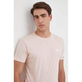 Alpha Industries tricou din bumbac culoarea roz, cu imprimeu 188505.640-PalePeach