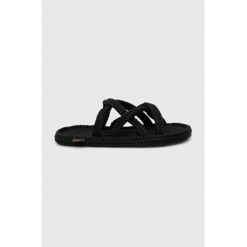 Bohonomad papuci Bodrum femei, culoarea negru, BOD.0020.WSL
