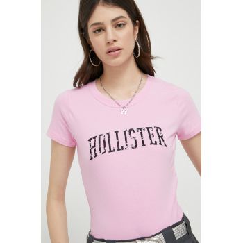 Hollister Co. tricou femei, culoarea roz