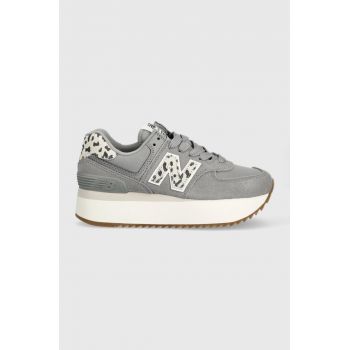 New Balance sneakers WL574ZDB culoarea gri de firma originali