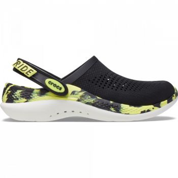 Saboti Crocs LiteRide 360 Marbled Clog Negru - Black/Citrus de firma originali