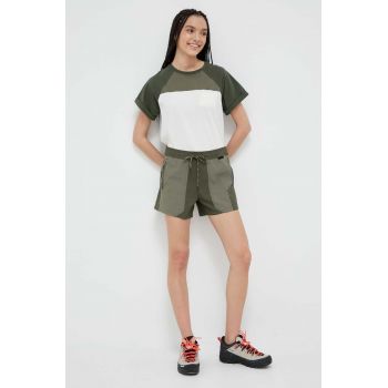 Wrangler pantaloni scurti ATG femei, culoarea verde, modelator, medium waist