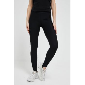4F colanti femei, culoarea negru, neted