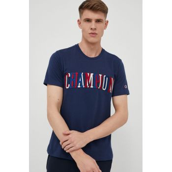 Champion tricou din bumbac culoarea albastru marin, modelator de firma original