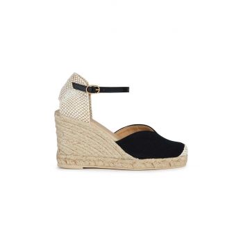 Geox espadrile D GELSA culoarea negru, toc pana, D35TPA 00010 C9999