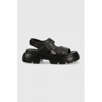 Karl Lagerfeld sandale SUN TREKKA femei, culoarea negru, cu platforma, KL83506