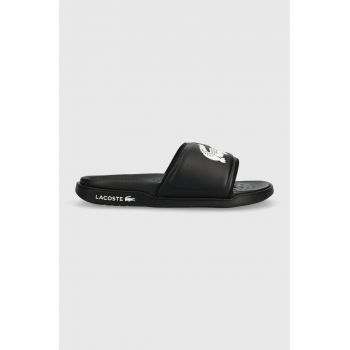 Lacoste papuci CROCO DUALISTE femei, culoarea negru, 43CFA0040