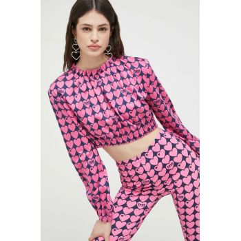 Love Moschino bluza femei, culoarea roz, modelator de firma originala