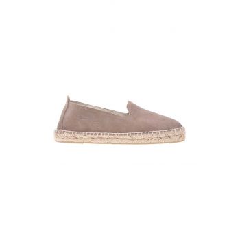 Manebi espadrile din piele întoarsă Flat Espadrilles culoarea maro W 1.9 N0