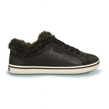 Pantofi Crocs Women's Hover Lace Up Fur Maro - Espresso/Stucco