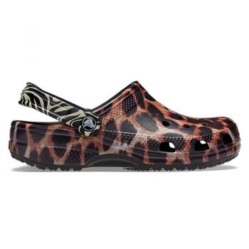 Saboți Crocs Classic Animal Remix Clog Negru - Black/Multi Animal ieftini